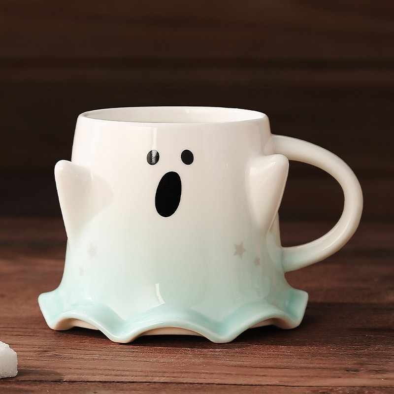 万圣节幽灵马克杯创意咖啡杯陶瓷水杯魔法幻影小精灵古怪情侣杯子|undefined
