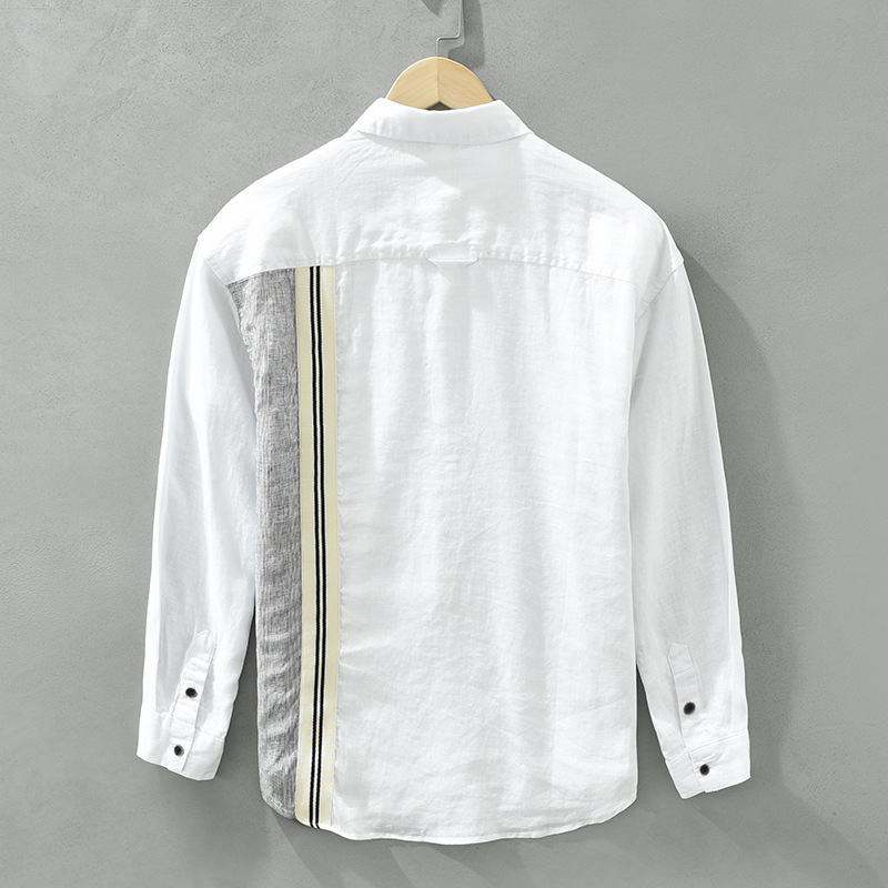 6620 fresca camicia a maniche lunghe, cuciture giapponesi casual in lino, giacca da camicia letteraria ampia e versatile, un pezzo di capelli_voghion.com