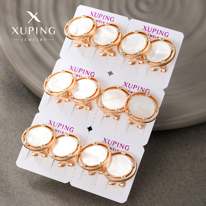 Xuping joyería geométrica redondeada con briquillo micro-crustina pendientes de piedra de alto nivel nicho pendientes retro pendientes al por mayor para mujeres