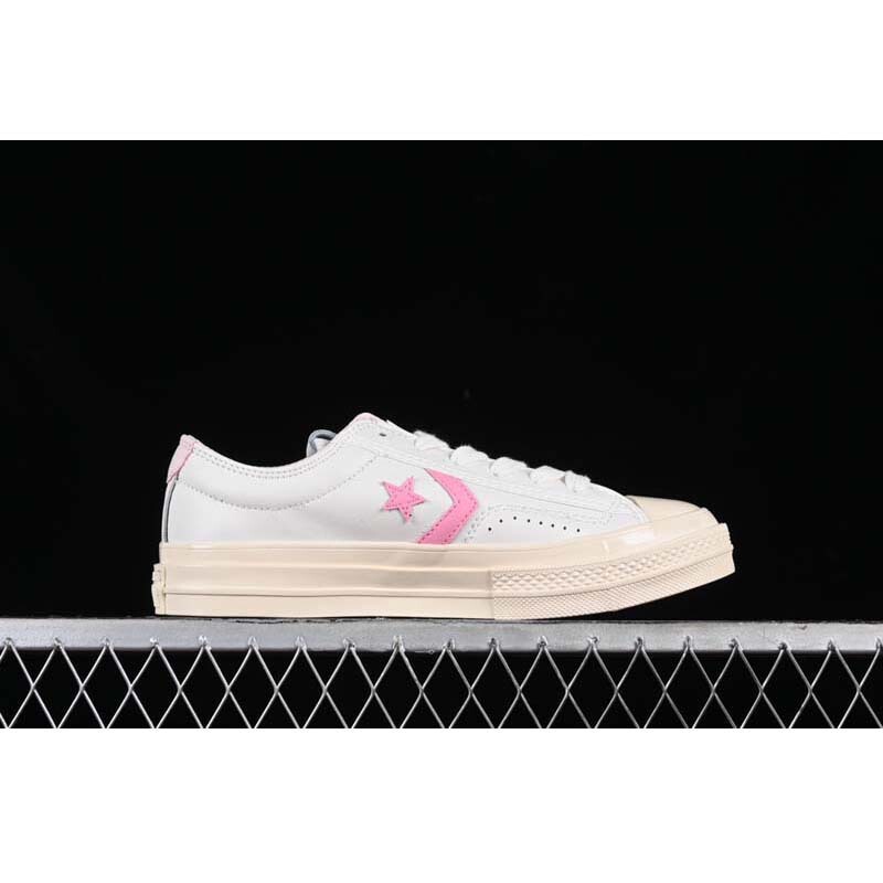 New 1970s Star Arrow White Pink Leather Couple Casual Shoes Skate Shoes
