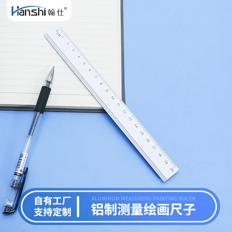 Поставка прямой линейки офисного обучения алюминиевого сплава линейка 20 см надпись линейка строительной площадки измерительный инструмент