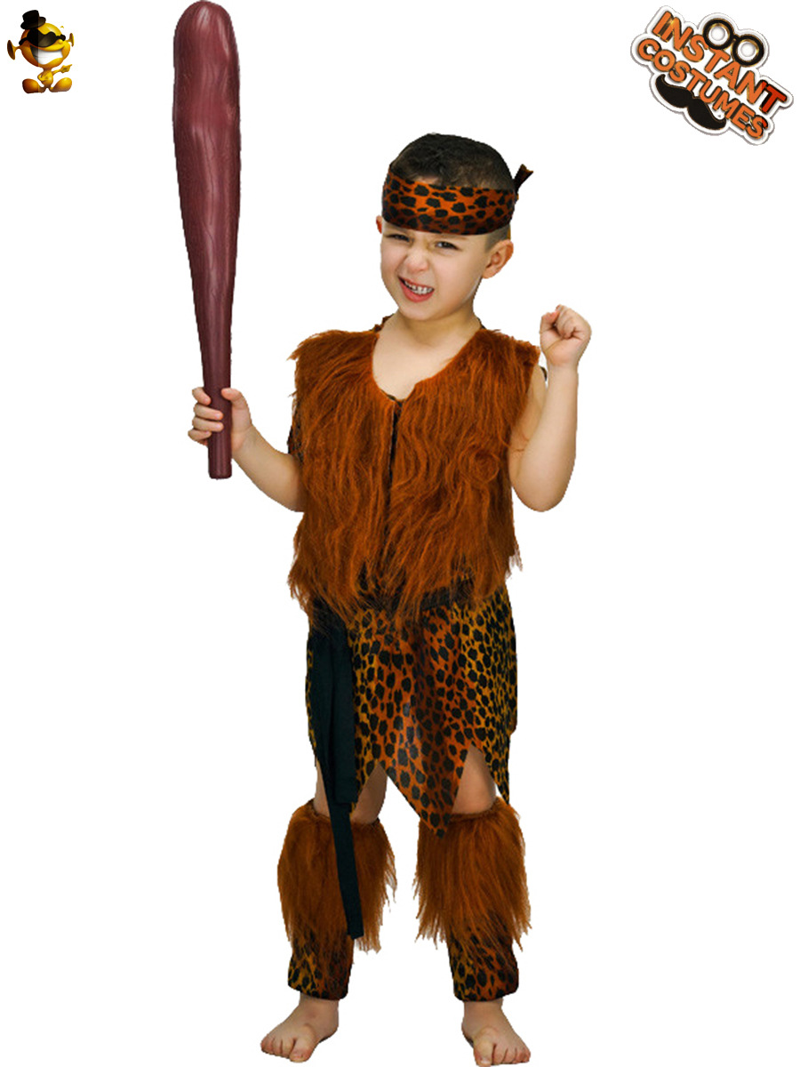 Halloween de los hombres de los niños primitivo salvaje partido traje niño salvaje partido etapa traje Cosplay