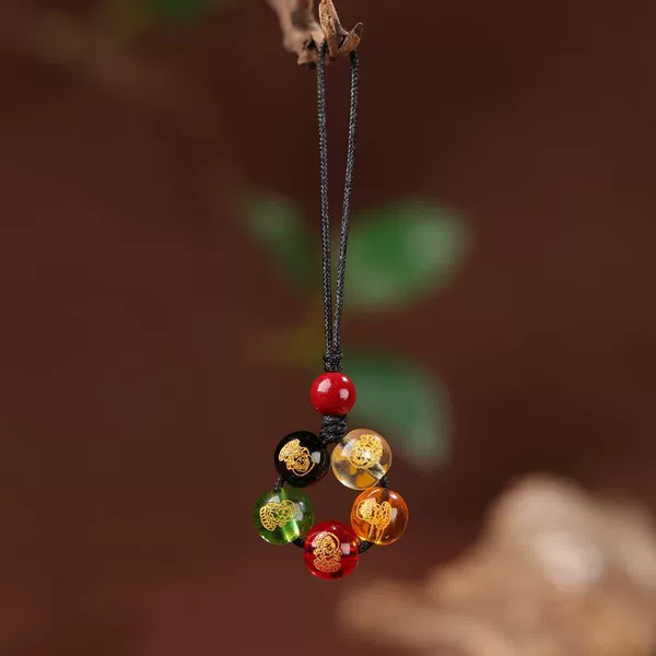 Round beads, black ring, 8mm
