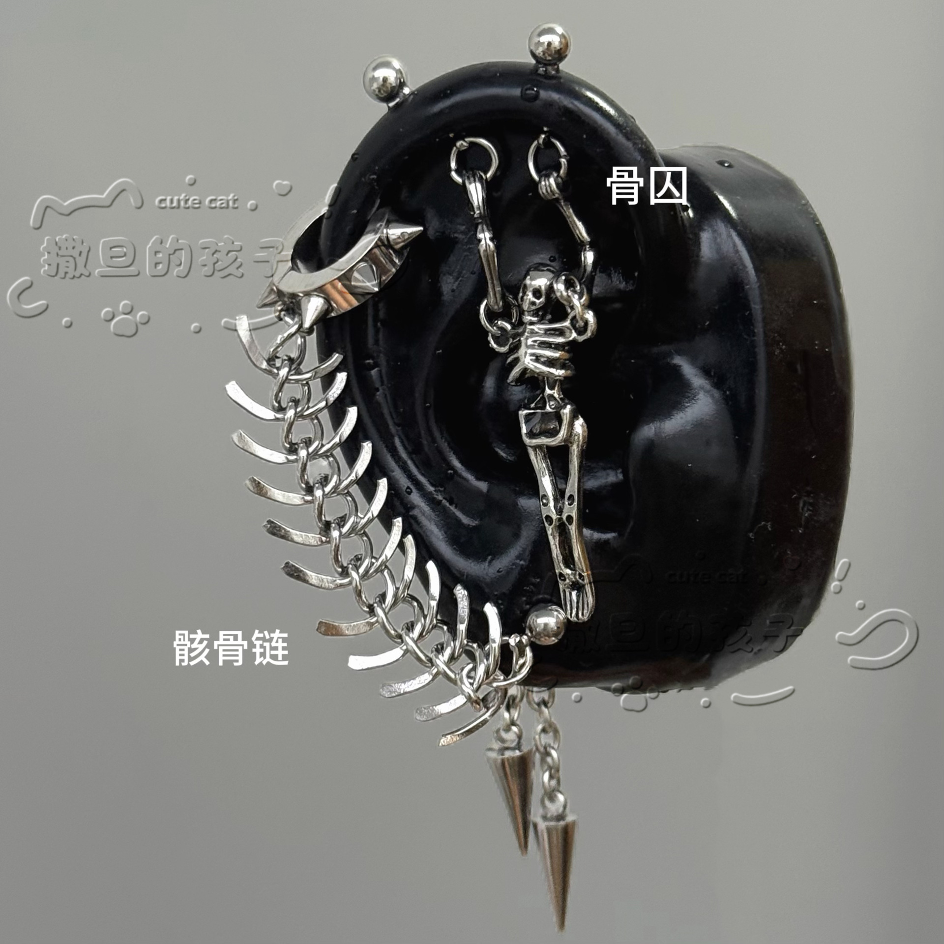 Labret stud lip piercing jewelry styling detail