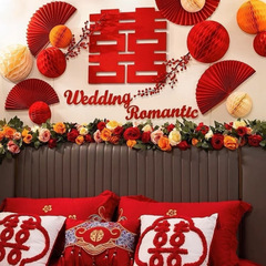 床头仿真花藤条结婚花高档玫瑰花吊顶空调管道花藤条遮挡婚房装饰