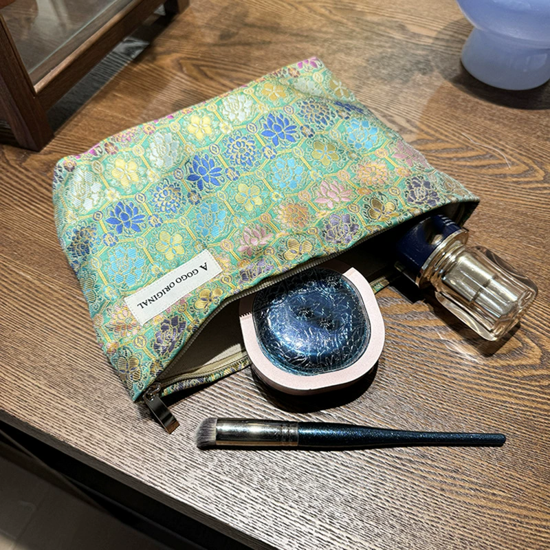 Handheld cosmetic bag, ethnic storage bag, small clutch bag, Chinese style, ethnic style, Birthday gift