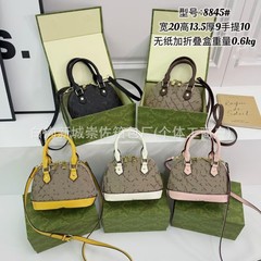 跨境新款时尚手提贝壳包休闲百搭女士印花印花复古单肩斜挎包外贸