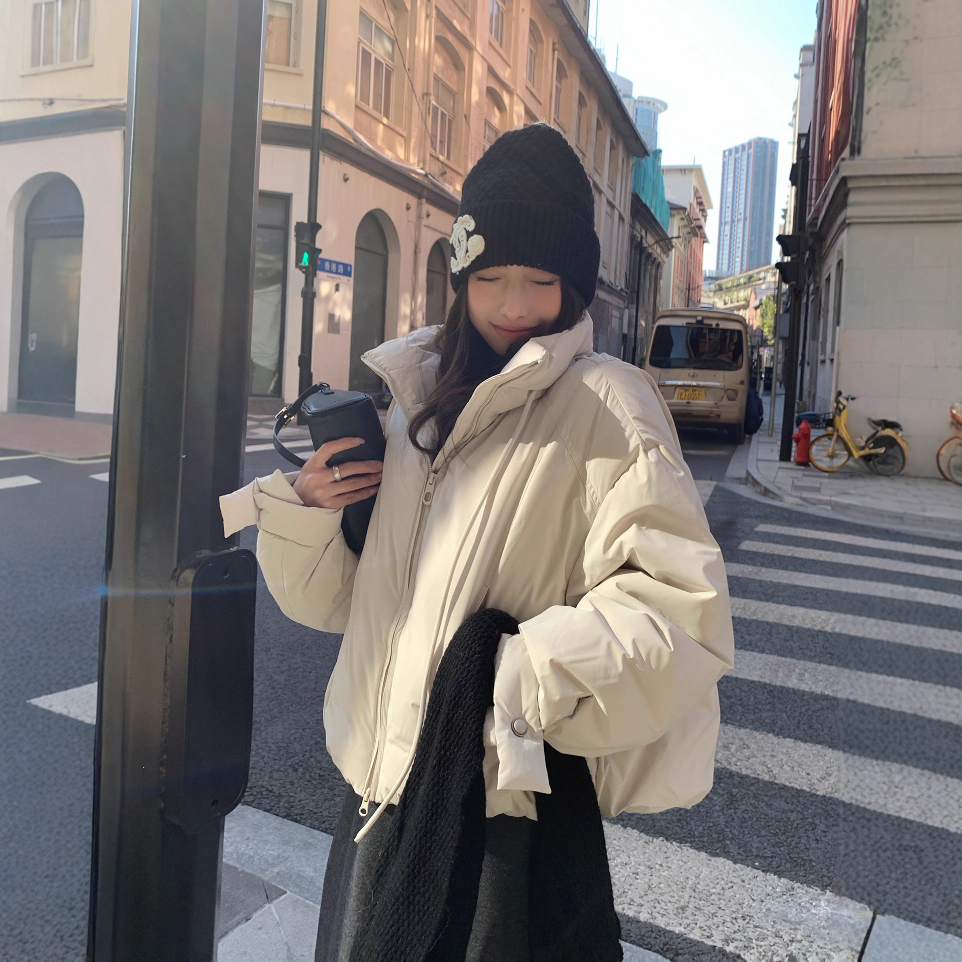 Baisiwang New National Standard 90 White Duck down Jacket Women's Winter Short Loose Easiest for Match Thickened Warm Stand Collar Jacket