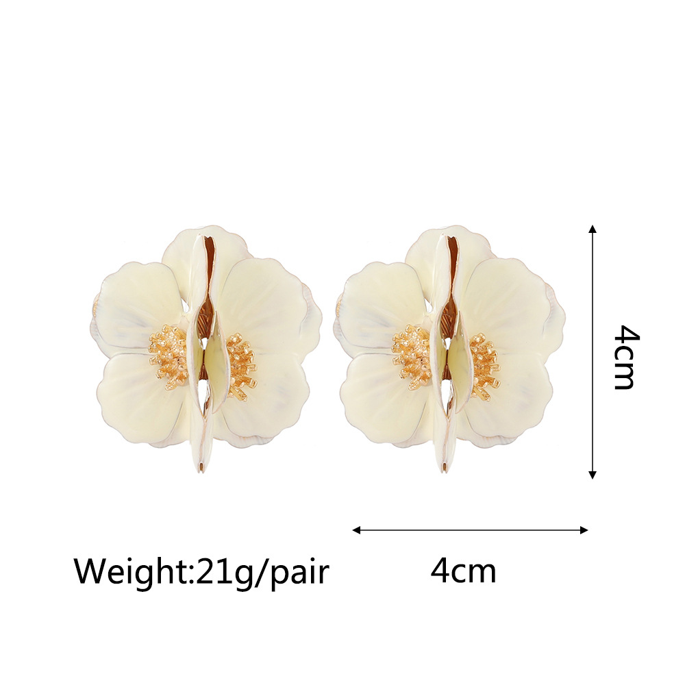 1 Pair Fashion Flower Metal Plating Women's Ear Studs display picture 1