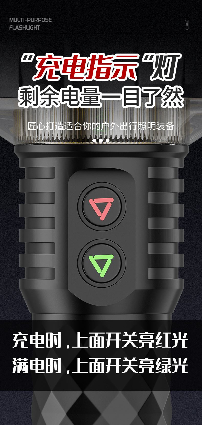 High-brightness rechargeable flashlight, long-lasting, laser-powered, waterproof, outdoor searchlight, long-range, ultra-bright torch