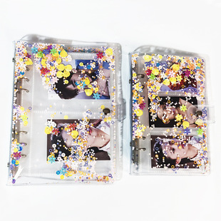 Transparent Pink Girl's Heart Hand Account Book Cute Loose-leaf Diary Notebook Small Fresh Creative A6/A5 Bead Shell