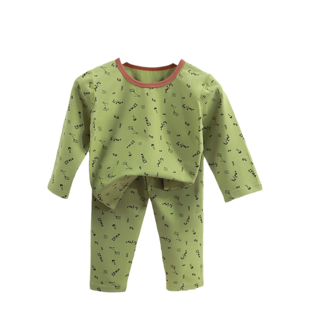 Set de ropa de casa para niños otoño y invierno chaqueta de otoño pantalones de otoño bebé de otoño dos piezas set de ropa de bebé de algodón lycra