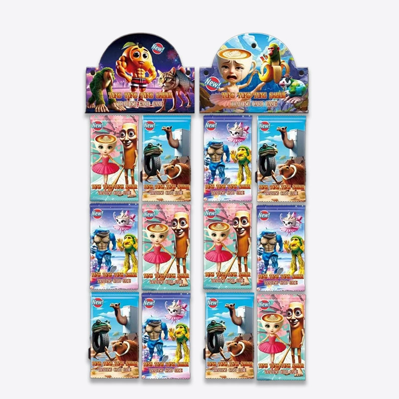 Трансграничная карта AI Shan Hai Jing, лазерная карта, настольная игра TCG, мультяшная деревянная фигурка TUNGTUNGSAHUR.