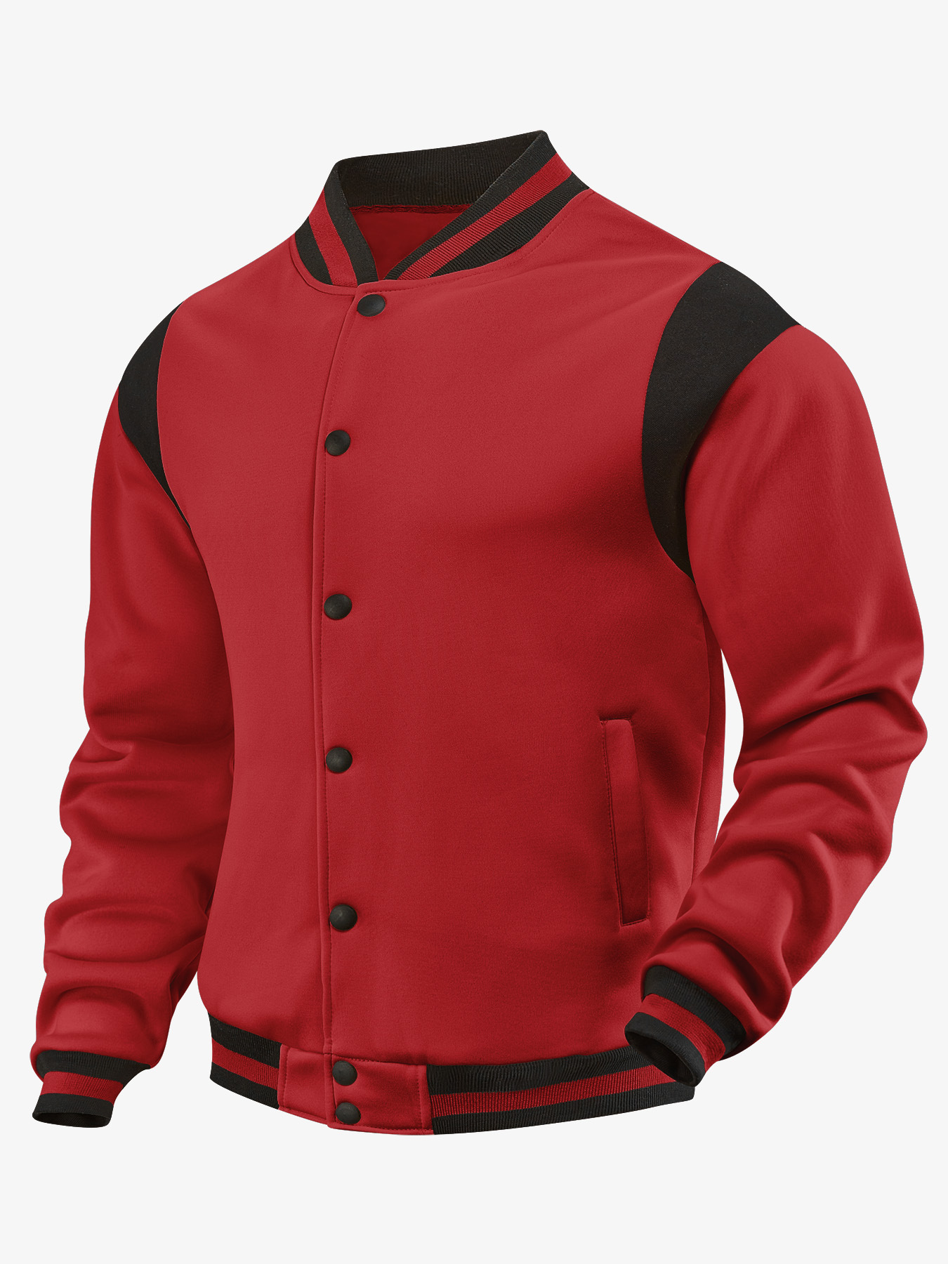 Herren Fleecejacke Mit Patchwork Im Lässigen Sportstil_voghion.com