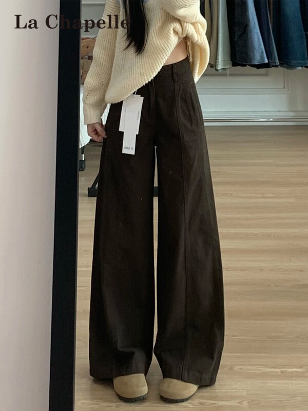 Coffee Brown Wide-Leg Jeans for Women 2026 Autumn New Loose Slimming High-Waisted Straight-Leg Pants Coffee Brown Wide-Leg Jeans for Women 2026 Autumn New Loose Slimming High-Waisted Straight-Leg Pants