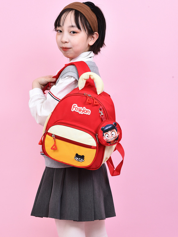 新しい超軽量子供用ランドセル男の子と女の子のための軽量通気性漫画かわいい子供用バッグバックパック Nezha|undefined