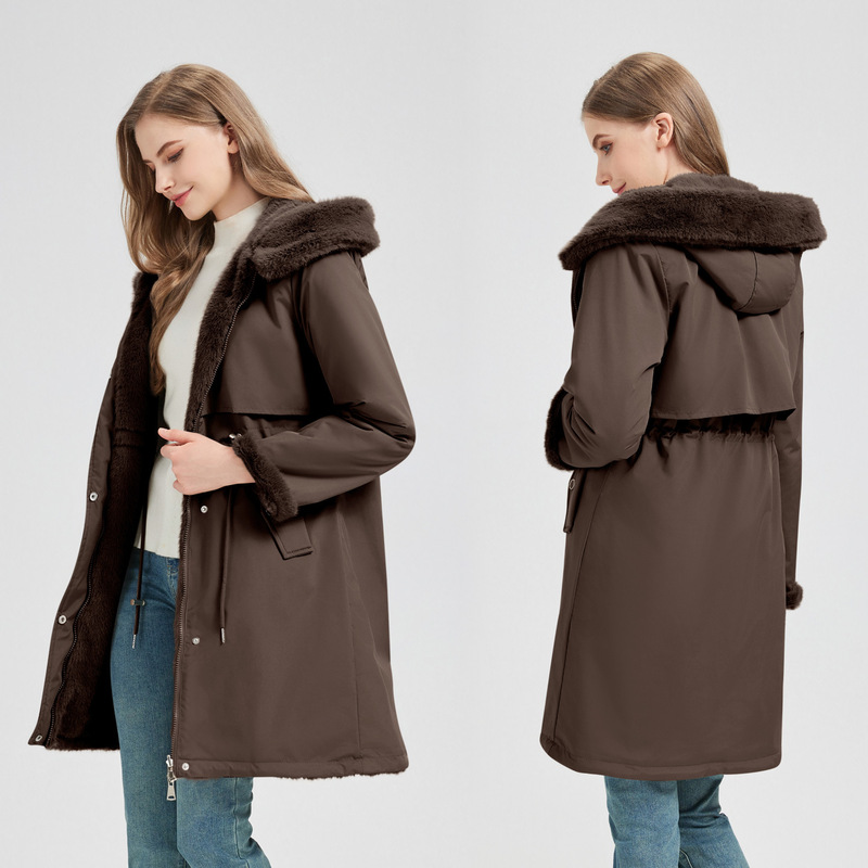 Women's Mid-Length Korean Style Slim-Fit Clearance Cotton Jacket 2025 Plus Size Parka Winter Coat