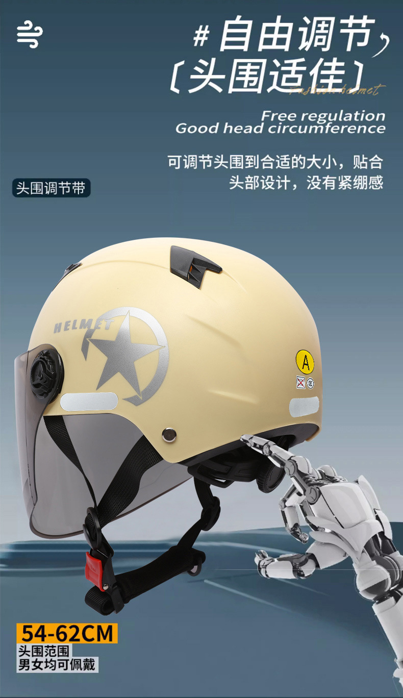3C Certified Electric Vehicle Helmet, Motorcycle Safety Helmet, Cycling Half Helmet, Protective Commuter Helmet, Anti-Uv