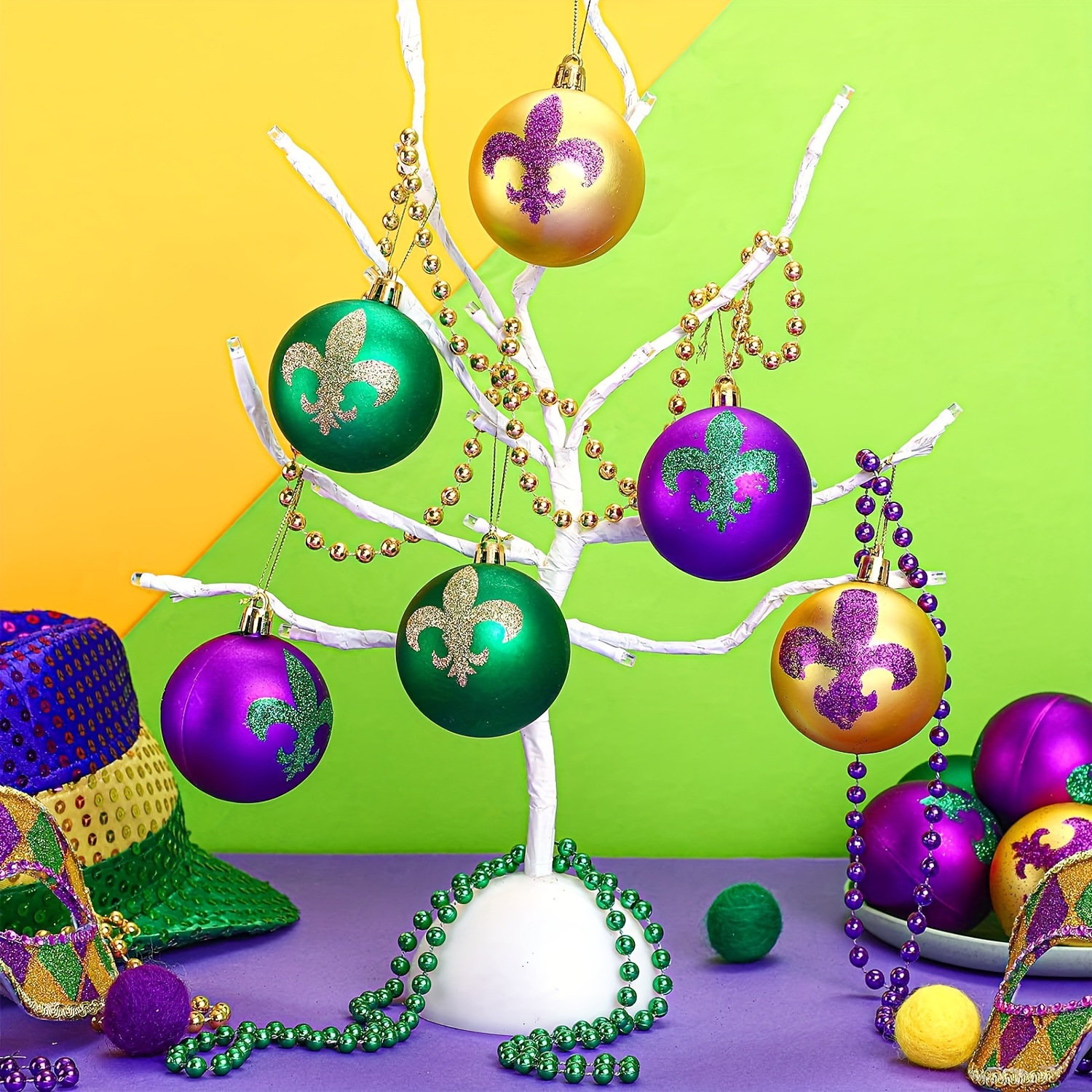 Nuevo carnaval bola decorativa de plástico imagen de brillo pintado ambiente festivo carnaval bola de Navidad