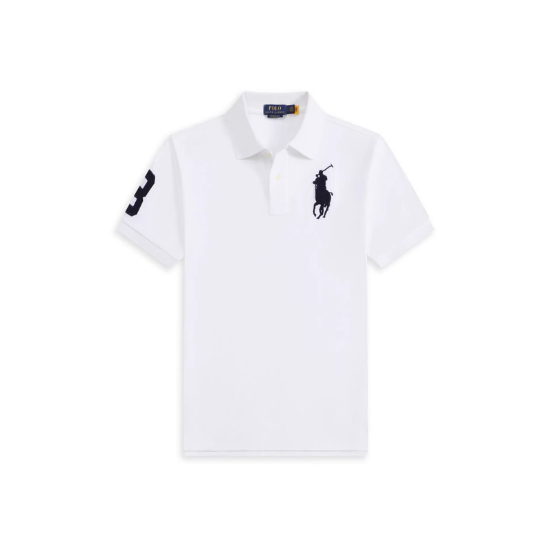 Cross-Border Ralph Lauren Polo Shirt for Men with Large Horse Logo Embroidery, Turn-Down Collar, Short-Sleeve Summer Solid Color Polo T-Shirt