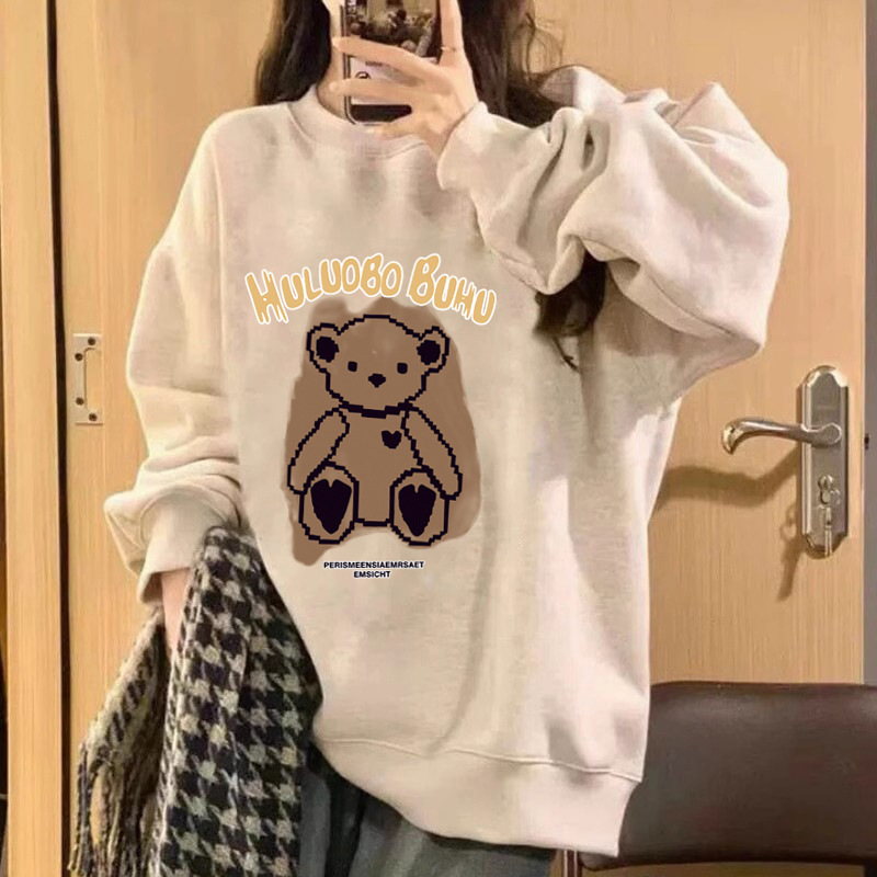 24秋冬とベルベットの女性の新モデルはカジュアルな上着を厚くして、ゆったりして痩せている長袖のファッションを着ているins