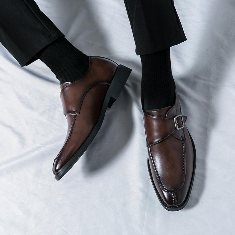 Zapatos de hombre de gran tamaño transfronterizo de moda casuales zapatos de derby estilo británico zapatos de cuero de un pie zapatos de negocios zapatos de elevación