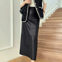 绵羊皮时尚新款真皮皮裙女中长款绵羊皮半身裙包臀裙气质显瘦超长