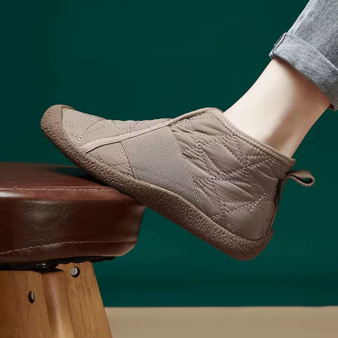 2024 зима новая женская нескользящая мода повседневные короткие сапоги водонепроницаемый плюс бархат утолщенный теплая плоская подошва хлопчатобумажная обувь снежные сапоги