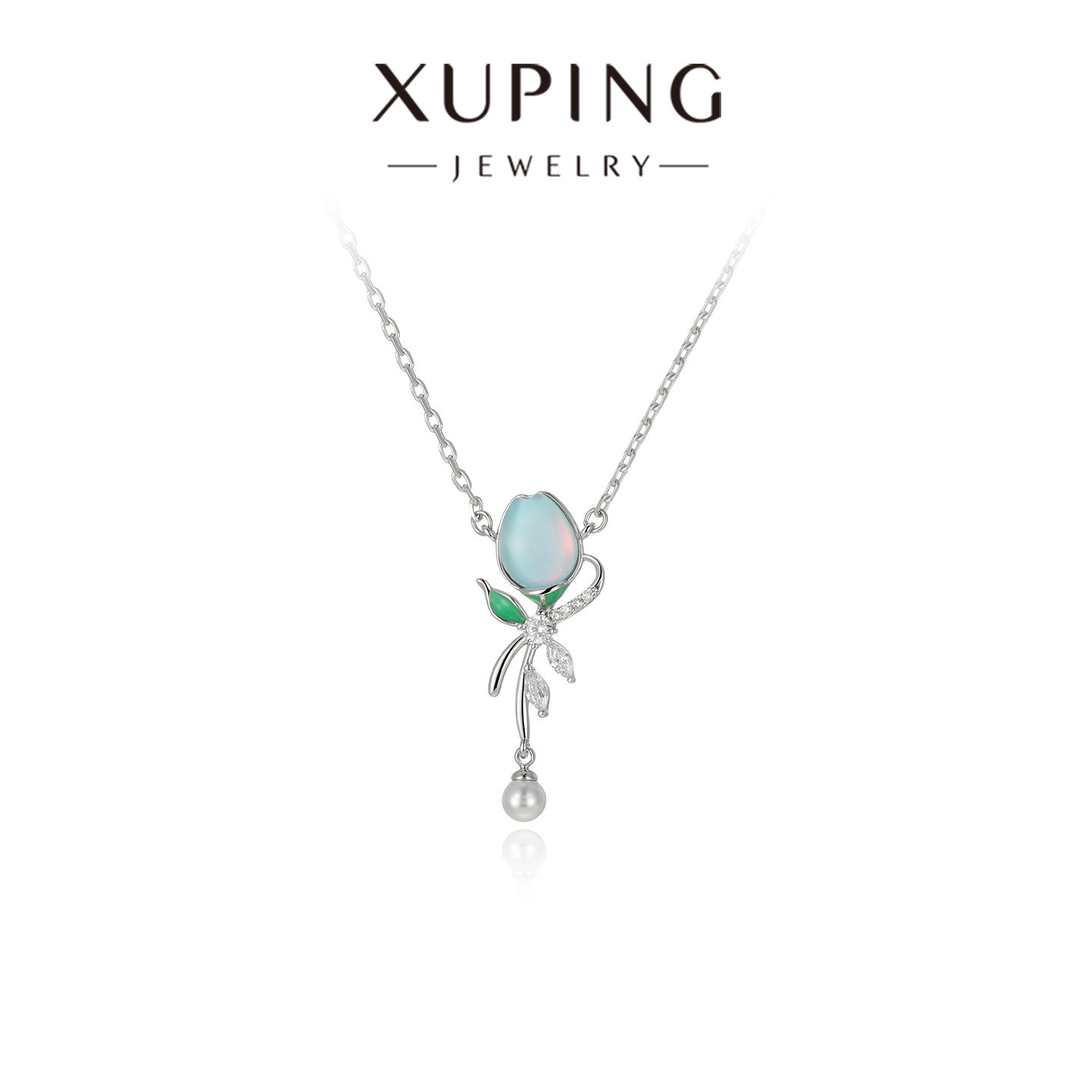 Xu Pingsen es suave y dulce viento moca piedra collar de tulipas temperamento popular fácil de poner diseño collar al por mayor image 8