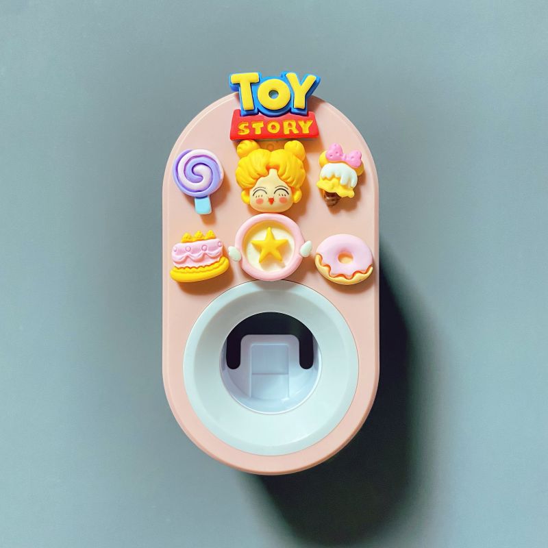 Automático de pasta de dientes exprimidor de dibujos animados de los niños lindo Punch-libre almacenamiento rack clip de pasta de dientes exprimidor diario diverso suministro