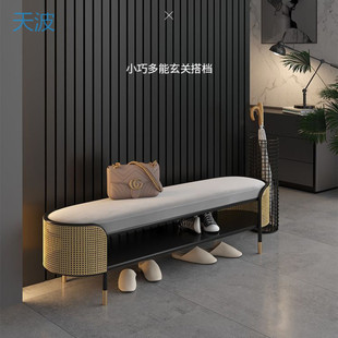 Dnd Entrance Shoe Changing Stool Doorway Sitting Bench Light Luxury High-end Shoe Cabinet for Storage Living Room Household Integrated Shoes