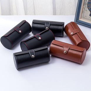 Ll Factory Spot Three-Cylinder Watch Box Convenient Travel Pu Leather Watch Zipper Bag Watch Storage Display