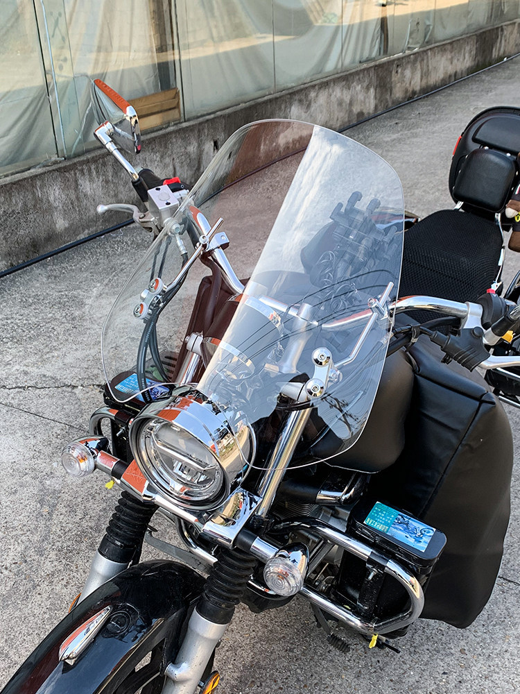 Retro Motorcycle Round Light Windshield Universal Windscreen Suzuki Gz15O-A/E Prince Yueku Organic Glass