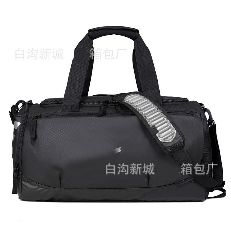 Casual Sports Fitness Bag for Men and Women, Large-Capacity Sports Backpack, Trendy Brand Logo, Independent Shoe Compartment, Double-Shoulder Travel Bag