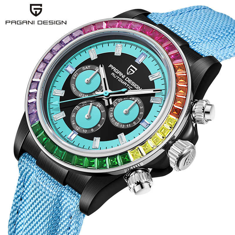 Bojiani Pagani designPD-1732 reloj de hombre reloj mecánico automático de acero inoxidable impermeable reloj hueco