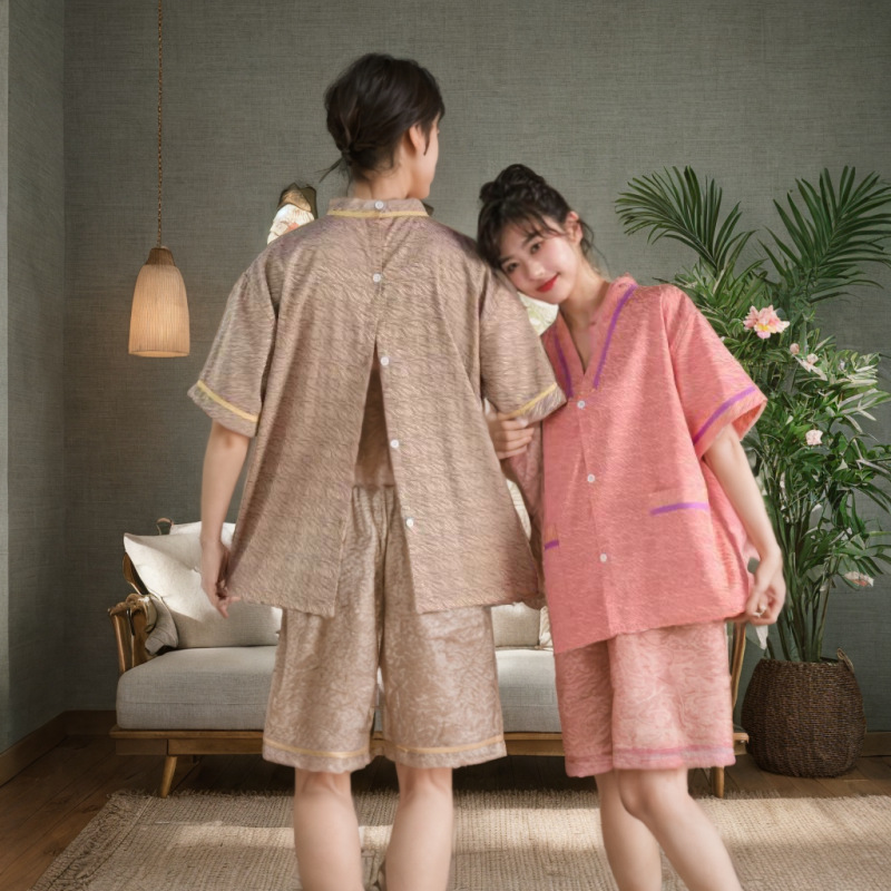 批发艾灸服前后开衫美容院开背按摩汗蒸服开扣针灸头理疗专用服