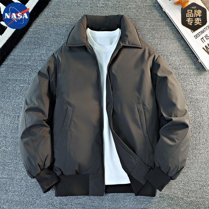 NASA品牌冬季高质量保暖棉衣男士百搭休闲面包服宽松简约棉服外套|undefined