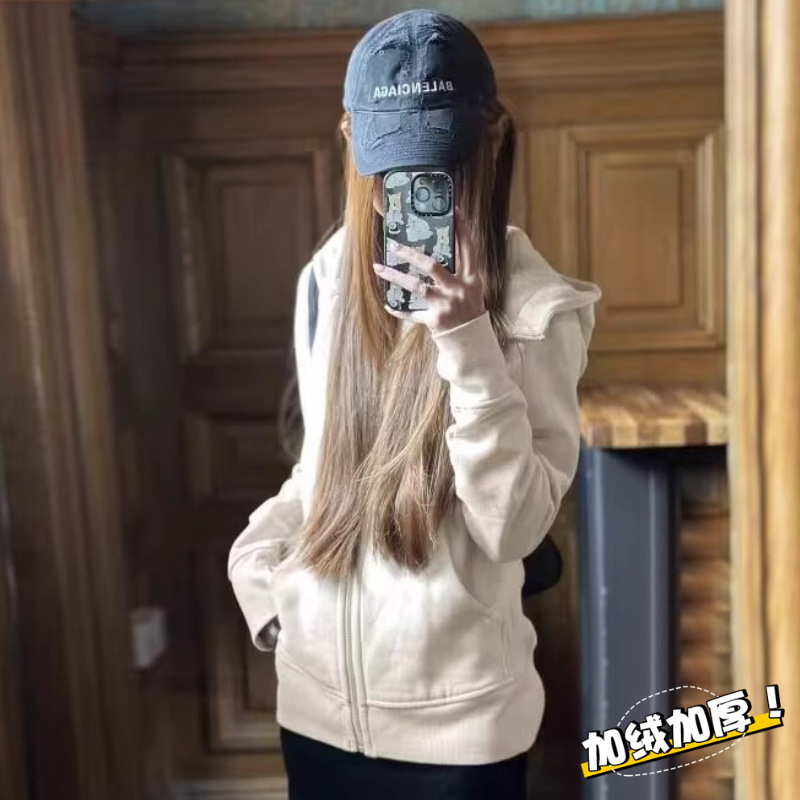 修身外套女款正肩卫衣春秋季衣服连帽衫收腰紧身短款上衣2025新款|undefined