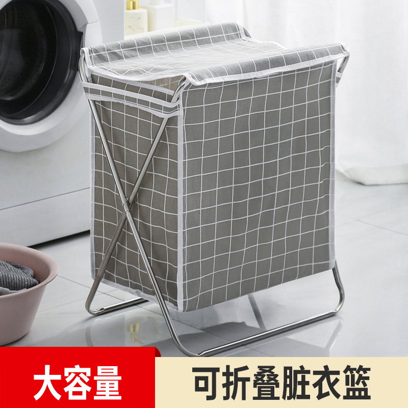 [Monthly Sales 10000 +] New Stainless Steel Bracket Installation-Free Dirty Clothes Storage Basket Laundry Basket Basket Amazon