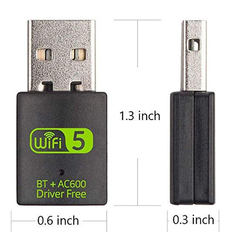 600 メートルデュアルバンド Bluetooth ワイヤレスネットワークカード 2.4gWiF コンピュータワイヤレス USB Bluetooth wifi ツーインワンドライブフリーネットワークカード|undefined