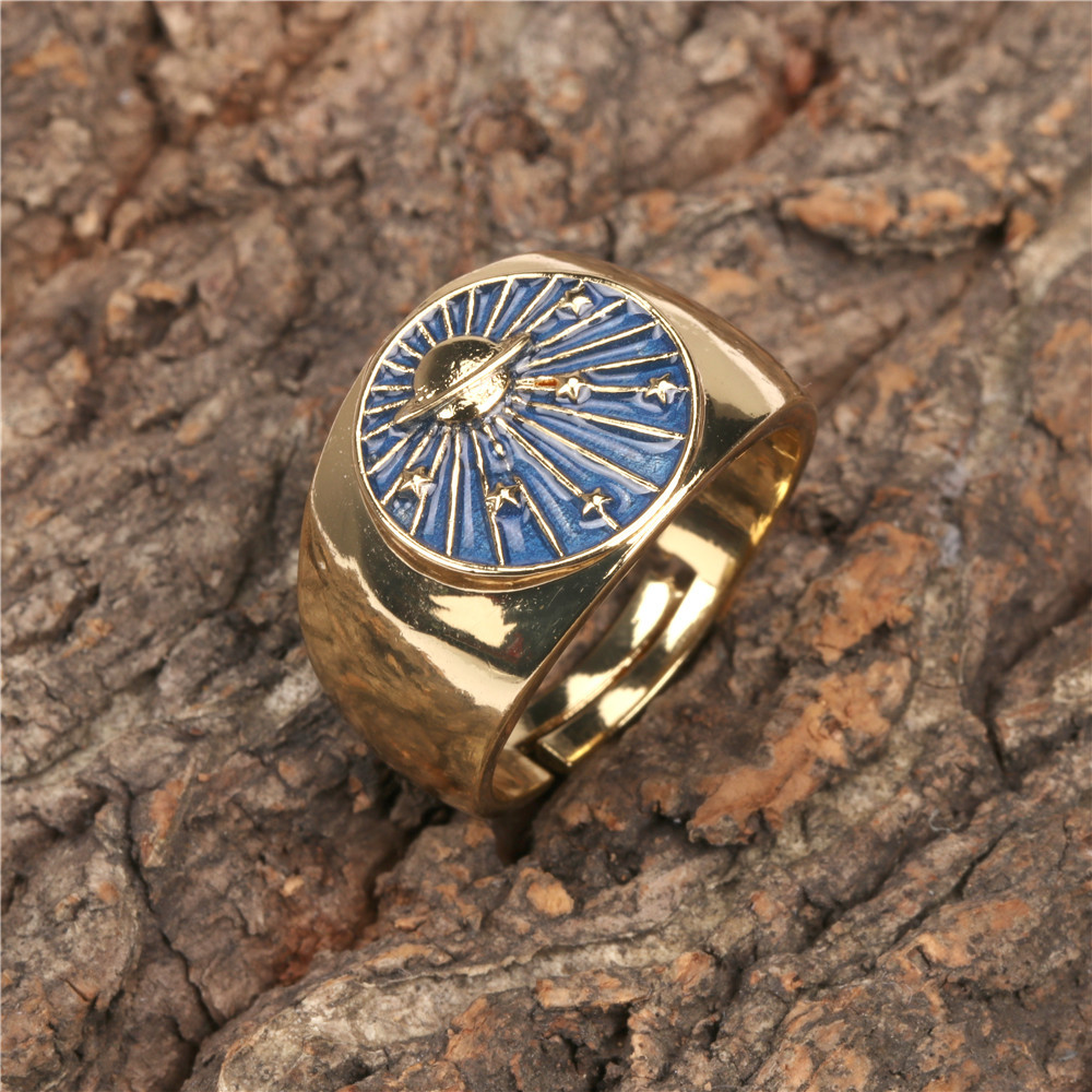 fashion planet drip oil copper ring wholesale