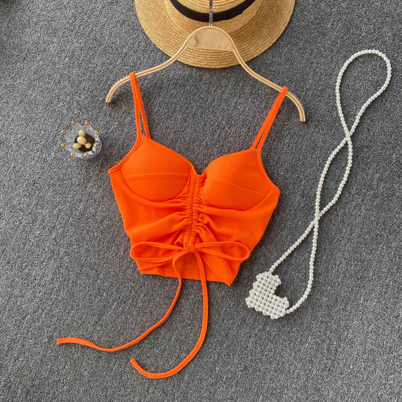 77g Weight Cotton, Rib Fabrics Fabric Type Short Top Length Vest Tops Type Holiday, Daily, Selfie Occasion Strap Neckline Slim Fit Type Solid Color Pattern Summer Season Women's Gender Casual, Elegant, Streetwear Style Wholesale Women's Casual Elegant Streetwear Solid Color Tank Tops 33