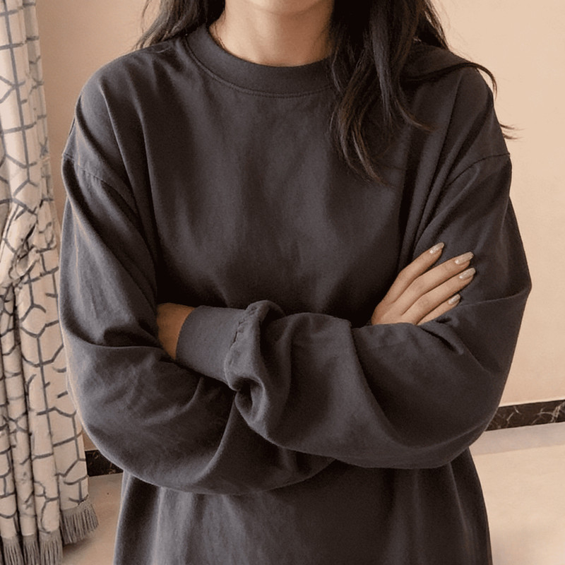 400g Trendy Brand Heavyweight Pure Cotton Long-Sleeve T-Shirt, Unisex, Loose Fit, Large Size, Spring and Autumn, Ribbed Cuffs, Base Layer Shirt 400g Trendy Brand Heavyweight Pure Cotton Long-Sleeve T-Shirt, Unisex, Loose Fit, Large Size, Spring and Autumn, Ribbed Cuffs, Base Layer Shirt