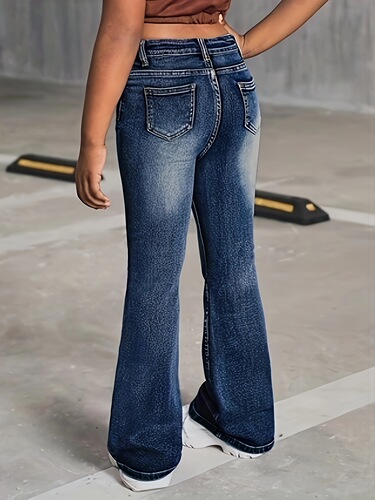 European and American Amazon teen girls fashionable new style elastic trumpet jeans fashion brand high waist and foreign style