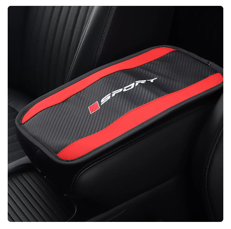Carbon Fiber Color-Printed Armrest Box Mat, Universal for All Seasons, Anti-Slip Mat for Central Armrest, Central Armrest Box Mat