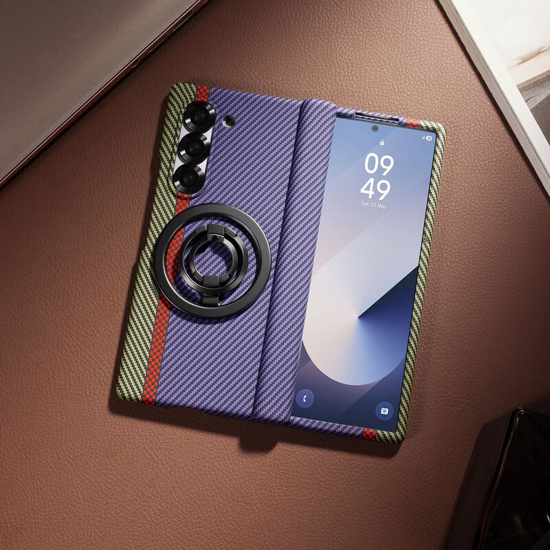 Samsung Z Fold7 携帯電話ケース、ケブラー磁気ホルダー、ワイヤレス充電ケースフィルム Fold6/5 保護カバーに適しています。|undefined
