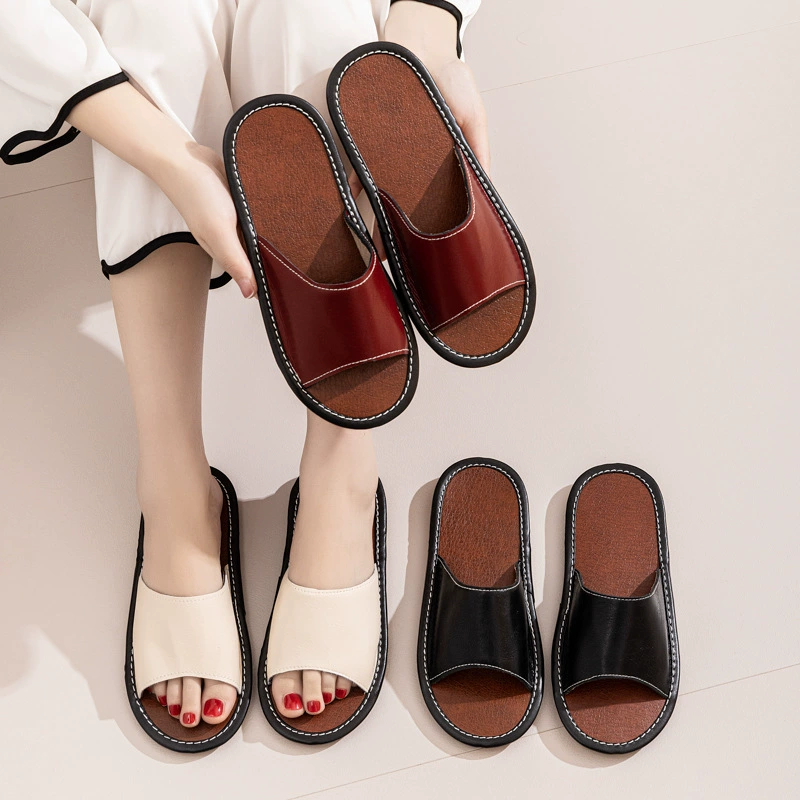 Летние высококачественные Тапочки ручной работы из воловьей кожи для мужчин и женщин, для домашнего использования, Нескользящие, антибактериальные, невонючие, кожаные тапочки для ног, с мягкой подошвой, лето