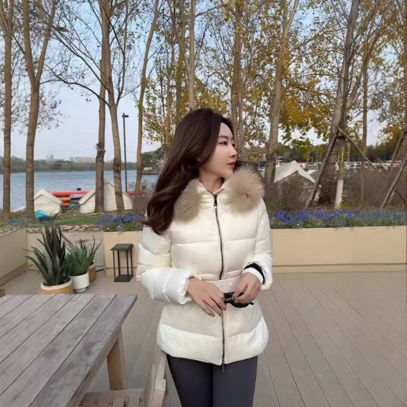 High-End Mengjia 26 Autumn/Winter New Boedic Series Fur Collar Short Hooded down Jacket Women's down Coat