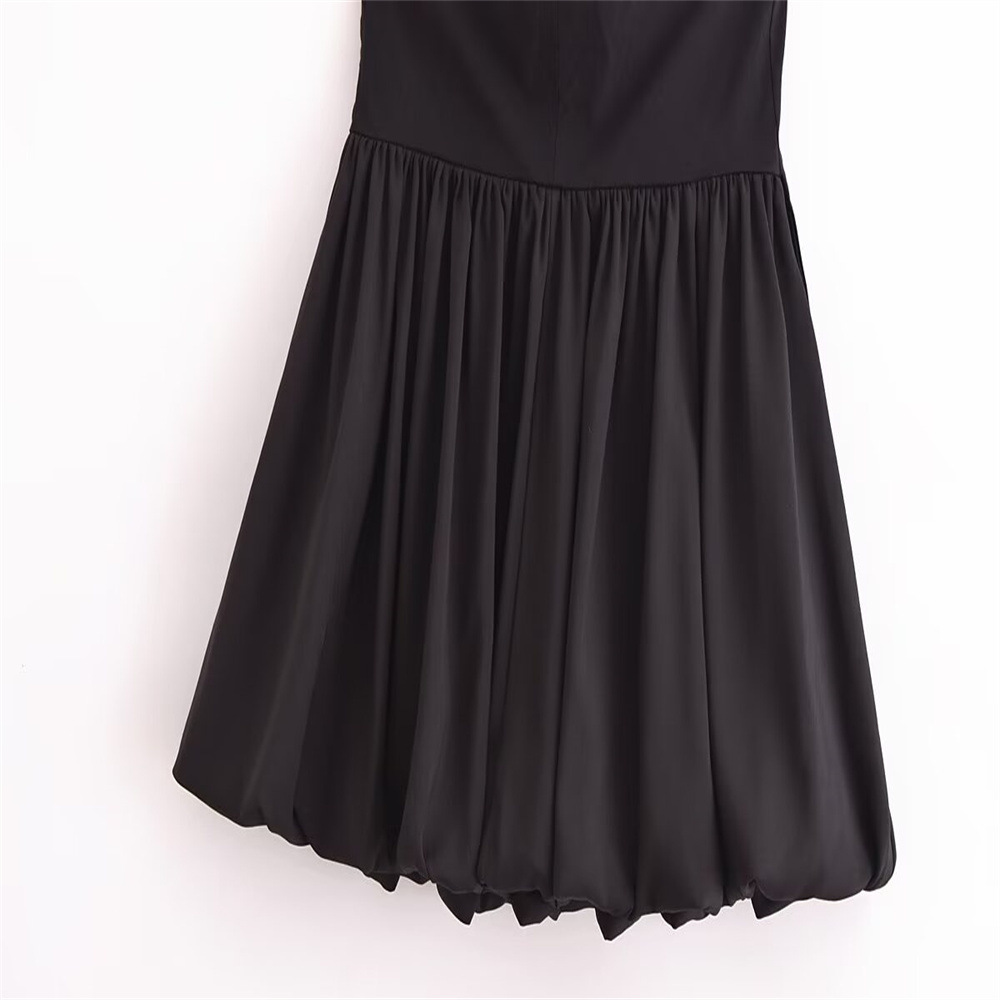 Series Sexy Backless Hanging Collar round Neck Short Puffy Mini Dress