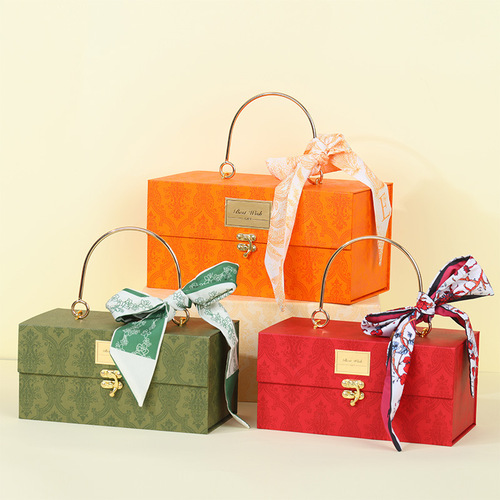 High-end Retro Green Christmas Handbag Gift Box Valentine's Day Gift Box Wedding Favors Box Wedding Candy Box Wholesale